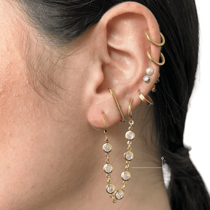 Earcuff de Pontos De Luz - Joia Banhada a Ouro 18k